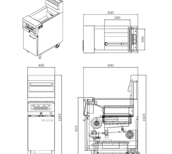 Fryer KT&E DELITAS FRYERS  MODEL KCF 820G1 LP GAS With BUILT IN FILTRATION SYSTEM 2 ~blog/2024/7/4/pro_kcf_820g1_view